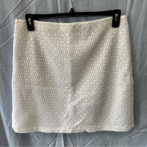 Ann Taylor white eyelet lace skirt, size 12, new with tags, never worn